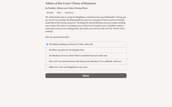 Affairs of the Court: Choice of Romance